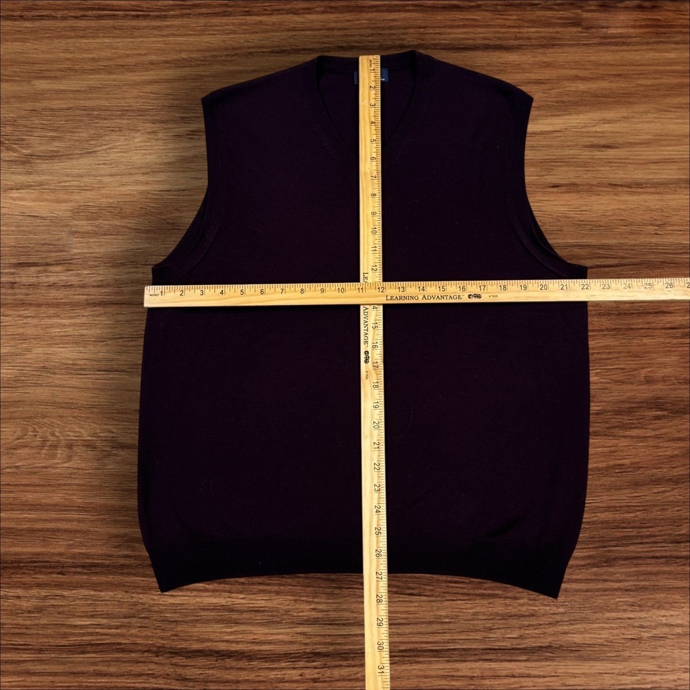 Brooks Brothers 346 Mens V Neck Sweater Vest Purple Extra Fine Italian Merino L - Picture 5 of 5
